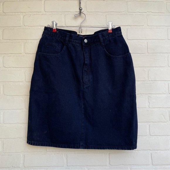 Vintage Dresses & Skirts - Vintage 90’s Dark Blue Denim Skirt